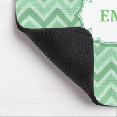 グリーンモノグラムのシェブロン マウスパッド (コーナー)