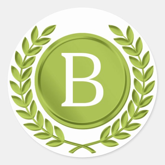 グリーンモノグラムのシール ラウンドシール (正面)