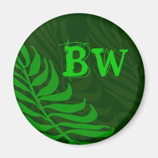 グリーンモノグラムのファーン離れズ マグネット (正面)