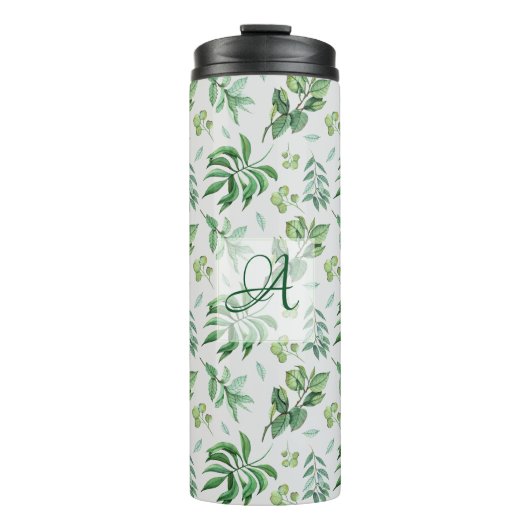 グリーンモノグラムのボタ離れニカルホームデコール タンブラー (正面)