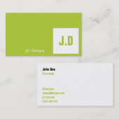 グリーンモノグラムの名刺 名刺 (正面/裏面)