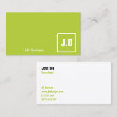 グリーンモノグラムの名刺 名刺 (正面/裏面)