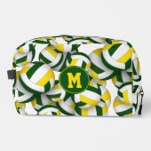 グリーンモノグラムの金ゴールドボール模様 ドップキット (正面)