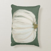 グリーンモノグラムの&ホワイト秋カボチャ アクセントクッション (裏面(縦))