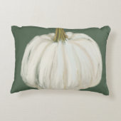 グリーンモノグラムの&ホワイト秋カボチャ アクセントクッション (裏面)