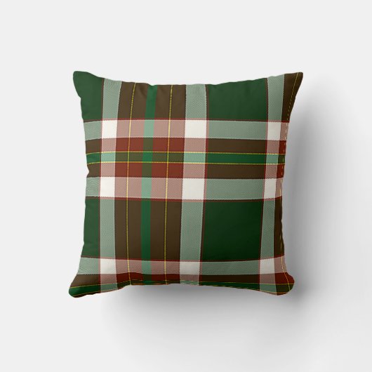 グリーンモノグラムの、レッド&クリームホリデープレイド クッション (裏面)