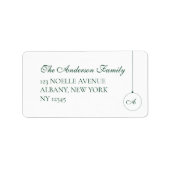 グリーンモノグラムクリスマスボードブル差出人住所 ラベル (正面)