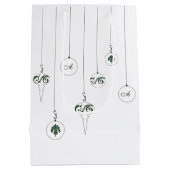 グリーンモノグラムバウブルクリスマスオーナメント抱き枕 ミディアムペーパーバッグ (裏面)