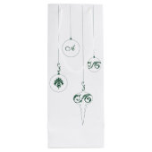 グリーンモノグラムバウブルクリスマスオーナメント ワインギフトバッグ (裏面)