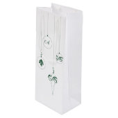 グリーンモノグラムバウブルクリスマスオーナメント ワインギフトバッグ (正面アングル)