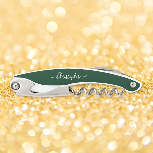 グリーンモノグラムビールワインコルクスクリュボトルオープナー ソムリエナイフ