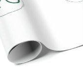 グリーンモノグラムボーぶら下がったブルのオーナメントクリスマス ラッピングペーパー (ロールコーナー)