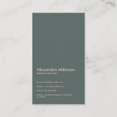 グリーンモノグラムミニマリストモダンプロフェッショナル 名刺 (裏面)