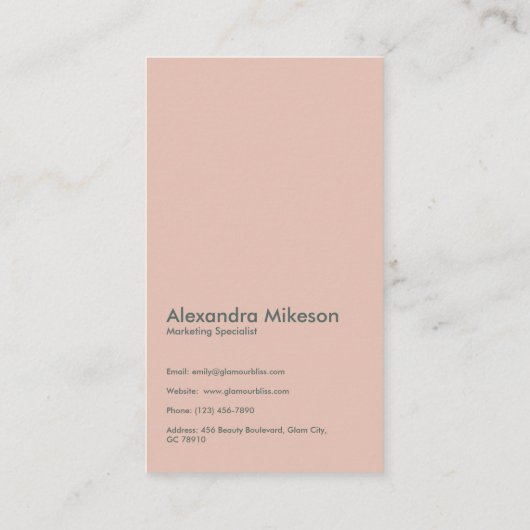 グリーンモノグラムミニマリストモダンプロフェッショナル 名刺 (裏面)