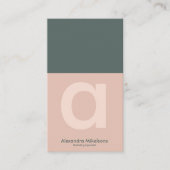 グリーンモノグラムミニマリストモダンプロフェッショナル 名刺 (正面)