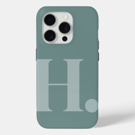 グリーンモノグラムレターベーシックカラーミニマルスタイル Case-Mate iPhoneケース (裏面)