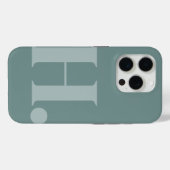 グリーンモノグラムレターベーシックカラーミニマルスタイル Case-Mate iPhoneケース (裏面 (横))