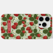グリーンモノグラム入りいちご Case-Mate iPhoneケース (裏面 (横))