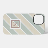 グリーンモノグラム抽象芸術モダンタン iPhoneケース (裏面横)