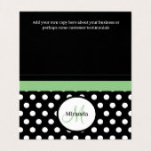 グリーンモノグラム白黒水玉模様 名刺 (内部フラット)