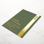 グリーンモノグラム結婚フォイル招待状 箔招待状 (回転した状態)