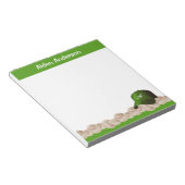 グリーンモノグラム野球帽メモ帳 ノートパッド (アングル)