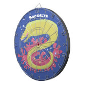 グリーンモレイのユーモアあふれるイラスト ダーツボード (正面右)