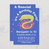 グリーンモレイのユーモアあふれるイラスト 招待状 (正面/裏面)