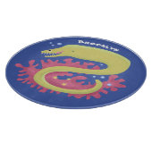 グリーンモレイウナギおもしろいアニメイラストレーション カッティングボード (角)