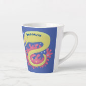 グリーンモレイウナギおもしろいアニメイラストレーション カフェラテマグ (右)