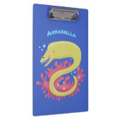 グリーンモレイウナギおもしろいアニメイラストレーション クリップボード (右)