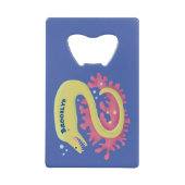 グリーンモレイウナギおもしろいアニメイラストレーション クレジットカード栓抜き (正面)