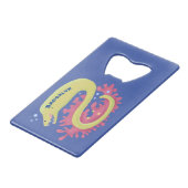 グリーンモレイウナギおもしろいアニメイラストレーション クレジットカード栓抜き (正面アングル)