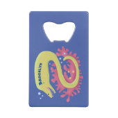 グリーンモレイウナギおもしろいアニメイラストレーション クレジットカード栓抜き (裏面)