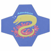 グリーンモレイウナギおもしろいアニメイラストレーション サッカーボール (フラット)