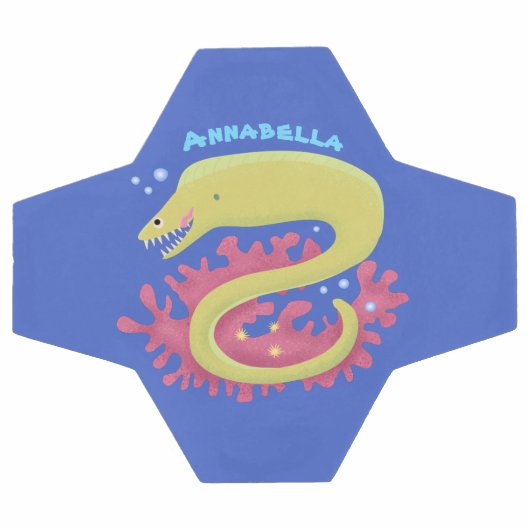 グリーンモレイウナギおもしろいアニメイラストレーション サッカーボール (フラット)