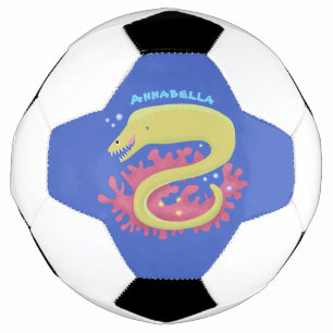グリーンモレイウナギおもしろいアニメイラストレーション サッカーボール