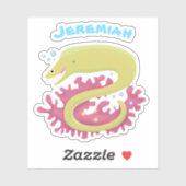 グリーンモレイウナギおもしろいアニメイラストレーション シール (シート)