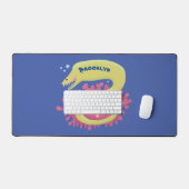 グリーンモレイウナギおもしろいアニメイラストレーション デスクマット (キーボード&マウス)