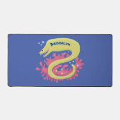 グリーンモレイウナギおもしろいアニメイラストレーション デスクマット (正面)