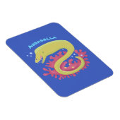 グリーンモレイウナギおもしろいアニメイラストレーション マグネット (右側)