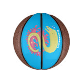 グリーンモレイウナギおもしろいアニメイラストレーション ミニバスケットボール (縦)