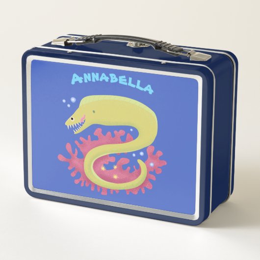 グリーンモレイウナギおもしろいアニメイラストレーション メタルランチボックス (裏面)