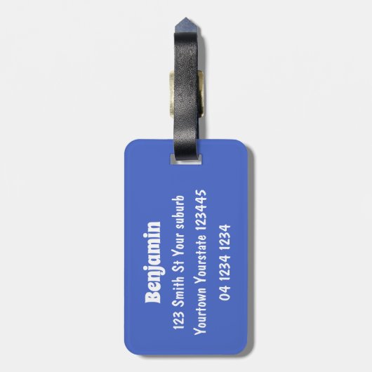 グリーンモレイウナギおもしろいアニメイラストレーション ラゲッジタグ (裏面縦)