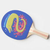 グリーンモレイウナギおもしろいアニメイラストレーション 卓球ラケット (横)