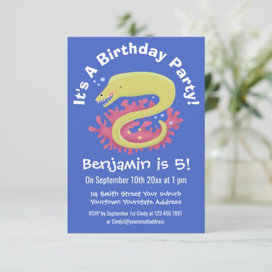 グリーンモレイウナギおもしろいアニメイラストレーション 招待状 (スタンド正面)