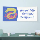 グリーンモレイウナギおもしろいアニメイラストレーション 横断幕 (トレードショー)