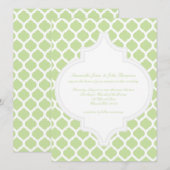 グリーンモロッカンパターン結婚式招待状 招待状 (正面/裏面)