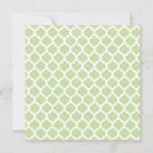グリーンモロッコパターンウェディングパーティーRSVPカード 招待状 (裏面)