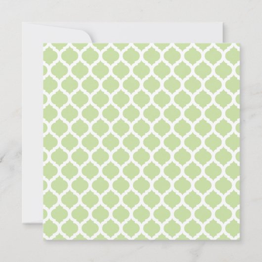 グリーンモロッコパターンウェディングパーティーRSVPカード 招待状 (裏面)